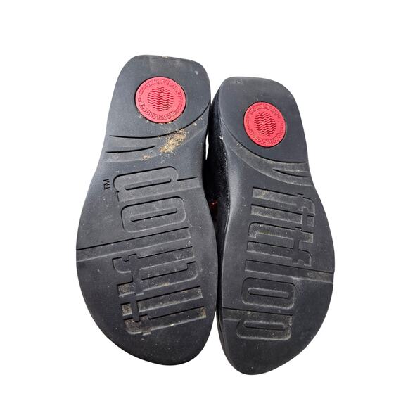 Fitflop 6 Rokkit Thong Black Diamond Comfort Flip Flop Sandal Glam Coastal - Picture 3 of 4